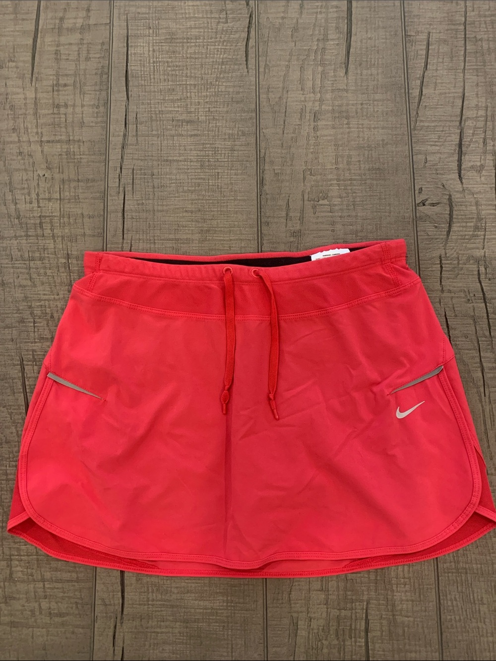 Nike Coral-Red Athletic Skort with Drawstring
